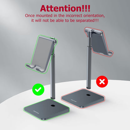 OMOTON Cell Phone Stand, Adjustable Angle Height Desk Phone Dock Holder for iPhone Air 17 Pro Max/Plus/XS/XR, Samsung Galaxy S20 / S10 / S9 / S8 and Other Phones (3.5-7.0-Inch)