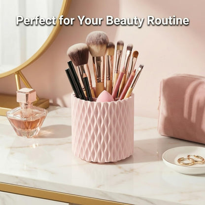Black Pen Holder for Desk, 360° Rotating Pen Organizer with 5 Slots - Spinning Pencil Holder & Pencil Cup for Office, Art Supply, Makeup Brush - Desk Organizer for Home, School