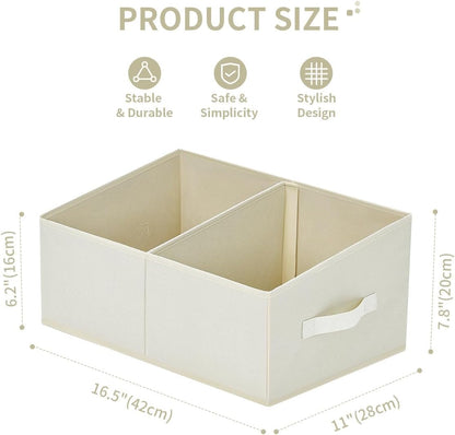 DIMJ Closet Storage Bins, 6 Pack Storage Baskets for Shelves, Foldable Closet Organizer with Handle, Linen Closet Organizers and Storage for Clothes, Toys, Towel, Books (Black)