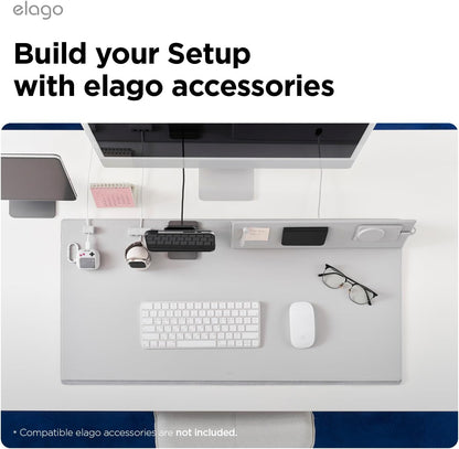 elago Smart Magnetic Desk Mat Folio Board Compatible with All Magnetic Products Clean Organized Desk for Office and Home (Microfiber Leather-Stone)