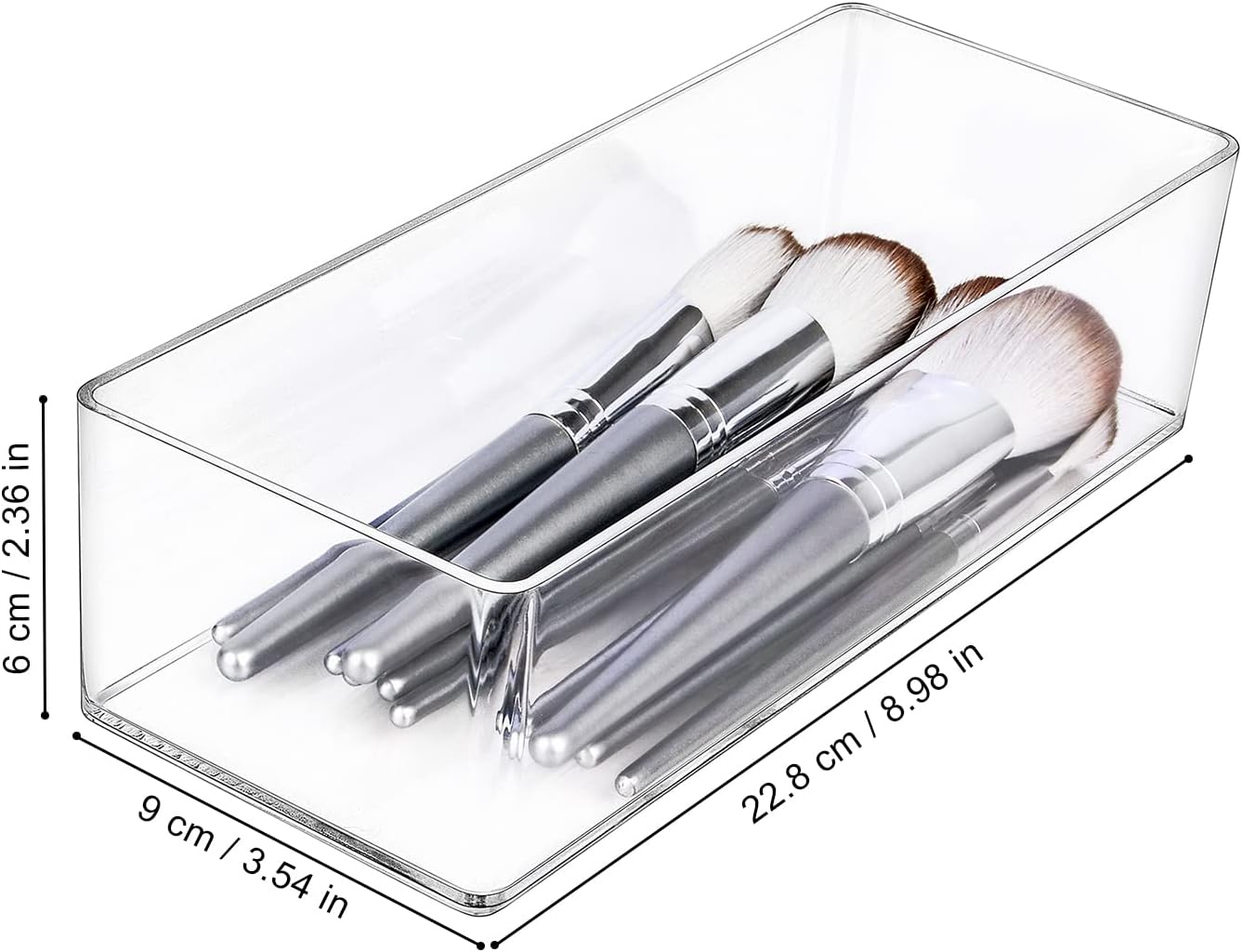 JessLab Acrylic Organizers, Bathroom Organizer for Drawer, Cosmetic Display Cases for Vanity, Countertop, Desk, Kitchen, and Makeup Storage, 1-Section
