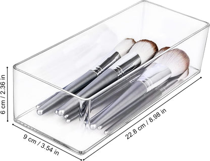 JessLab Acrylic Organizers, Bathroom Organizer for Drawer, Cosmetic Display Cases for Vanity, Countertop, Desk, Kitchen, and Makeup Storage, 1-Section