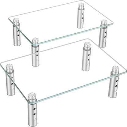 Hemudu Monitor Stand Riser, 3 Height Adjustable Laptop Stand Riser, Monitor Stand Riser for PC, Computer, Laptop Clear