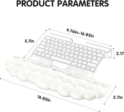 Ergonomic Keyboard Wrist Rest,Adjustable Tilt Stand Combo,Pink Acrylic Cloud Comfort Wrist Support, Customizable Width Riser for Home,Office Desk - Portable Comfortable Typing (Pink)