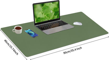 Bloss Leather Desk Pad and Keyboard Wrist Rest, Large Mouse Pad + Keyboard Pad+Mouse Wrist Support, Non-Slip Desk Mat Protector for Office, Home(31.5×15.7 Inches,Beige)