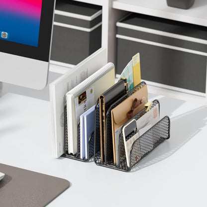 gianotter Mail Organizer Countertop, Metal File Holder with 3-Slot, Rose Gold Desk Accessories & Workspace Organizers (Rose Gold)