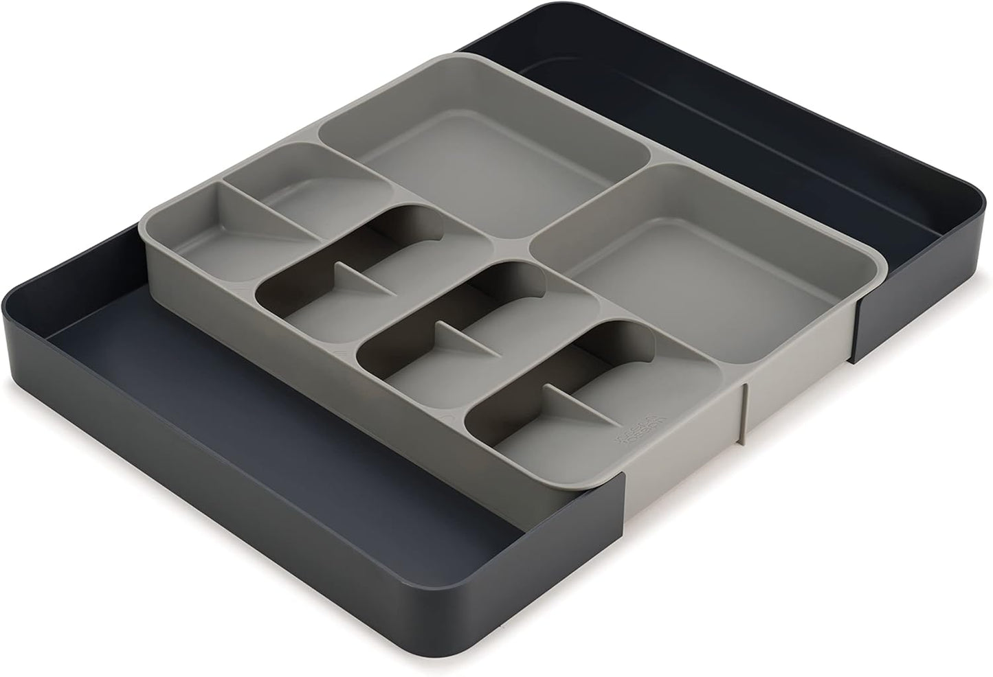 Joseph Joseph DrawerStore Compact Utensil Organizer For Kitchen Drawer Silverware, Flatware Tray, Small, Grey
