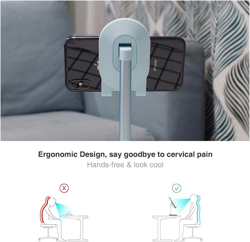 Bright Stone Phone Stand for Desk, Adjustable Cell Phone Holder for Desk, Compatible with 4"-12.9" Phones/Tablet/iPhone/iPad/Switch (Pink)