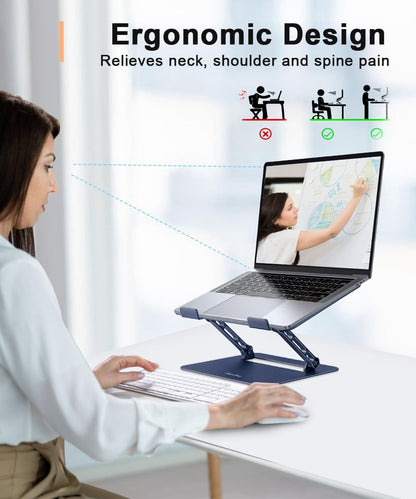 Aoviho Adjustable Laptop Stand for Desk,Portable Laptop Stand Holder and Riser,Foldable Aluminum Notebook Computer Stands for MacBook Air Pro HP Lenovo Dell Samsung Chromebook, 10-15.6 inch, Purple