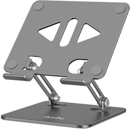 Aoviho Tablet Stand Holder for Desk, Adjustable Desktop Tablet Holder, Foldable Aluminum Tablet Mount for iPad pro 12.9, iPad Air Mini, Samsung Galaxy Tabs Z Fold Kindle Fire 4-12 inch Purple