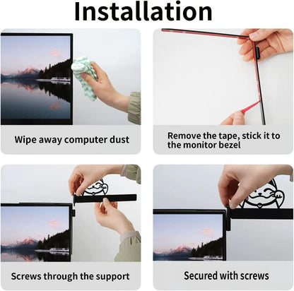 Monitor Document Holder, Paper Holder for Typing with Magnetic Clip, Adhesive Mount Paper Clip Holder, 270° Adjustable Typing Stand for Office Monitor, Desktop Monitors