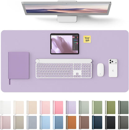 YSAGi Leather Desk Protector, Office Mat, Large Mouse Mat, Non-Slip PU Leather Blotter, Laptop Pad, Waterproof Writing Pad for Office and Home (Light Pink, 23.6" x 13.8") - Colors A