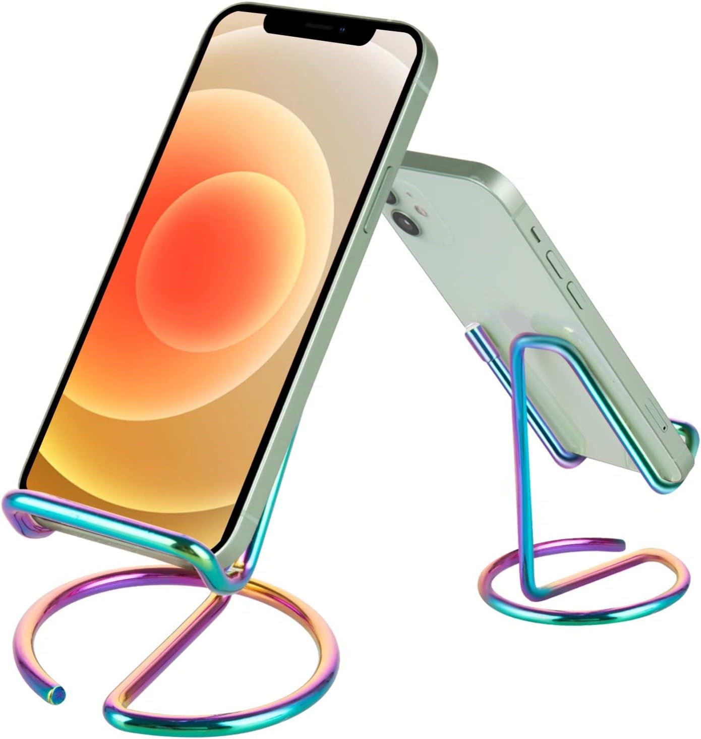 ROPOSY Cell Phone Stand for Desk, Cute Metal Gold Cell Phone Stand Holder Desk Accessories, Compatible with All Mobile Phones, iPhone, iPad
