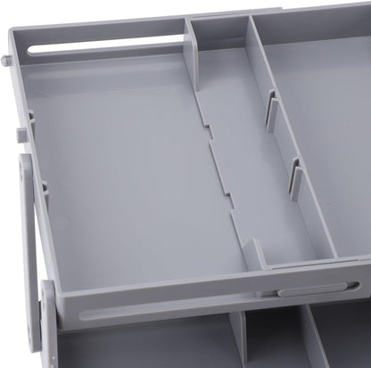 Fockety Drawer Organizer, Multi Level Collapsible Drawer Organizer with Adjustable Compartments, Expandable Desk Organizer Trays for Jewelry, Makeup, Silverware Storage Organizer (2