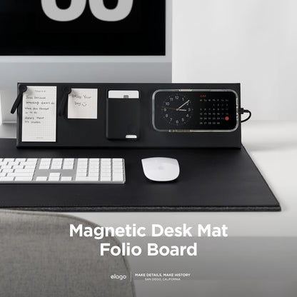 elago Smart Magnetic Desk Mat Folio Board Compatible with All Magnetic Products Clean Organized Desk for Office and Home (Microfiber Leather-Stone)