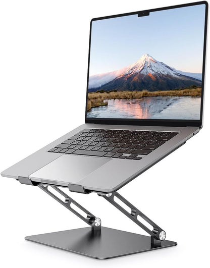 Adjustable Laptop Stand Ergonomic Computer Riser Aluminum Laptop Stand for Desk Portable Notebook Stand Laptop Riser Holder Compatible with 10-17.3’’ Laptops Tablets,Silver