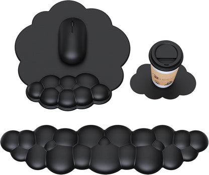 MOKURU Cloud Mouse Pad with Wrist Rest, Cloud Keyboard Wrist Rest, Mouse Pad Wrist Support, Ergonomic Keyboard Mouse Wrist Support White