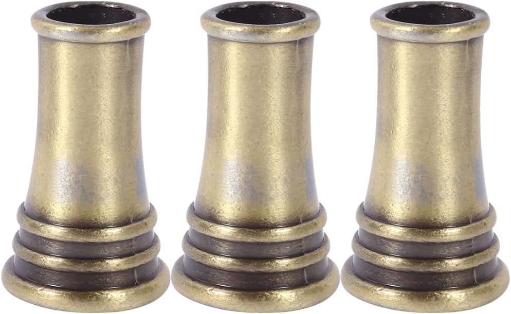 LUOZZY 3 Pcs Single Pen Holder for Desk Pen Base Metal Copper Pen Holder Stand for House Office (Bronze)