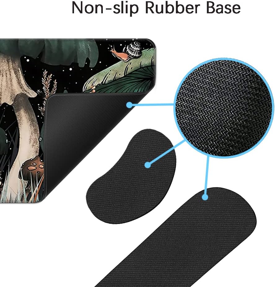 MIBITRI Keyboard Mouse Pad Set, Extended Gaming Mouse Pad+Ergonomics Keyboard Wrist Rest Support, Memory Foam, Easy Typing Pain Relief, 4Pcs XXL Ultra Thick Desk Mat, Enchanted Bookshelf