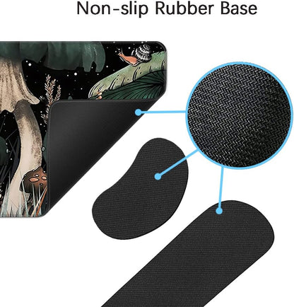 MIBITRI Keyboard Mouse Pad Set, Extended Gaming Mouse Pad+Ergonomics Keyboard Wrist Rest Support, Memory Foam, Easy Typing Pain Relief, 4Pcs XXL Ultra Thick Desk Mat, Enchanted Bookshelf