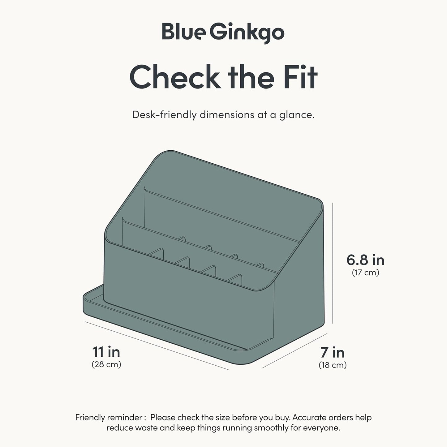 BLUE GINKGO Desk Holder – Korean-Made Office Organizer for Pencils, Pens, Notes, and Desk Supplies (White)