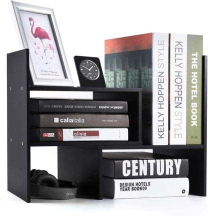Sorfity Adjustable Desktop Bookshelf, Desk Organizer Display Shelf Counter Top Bookcase Free Style Display Shelf Rack Office Supplies Storage Shelf Book Multipurpose Bookshelf for Office Kitchen