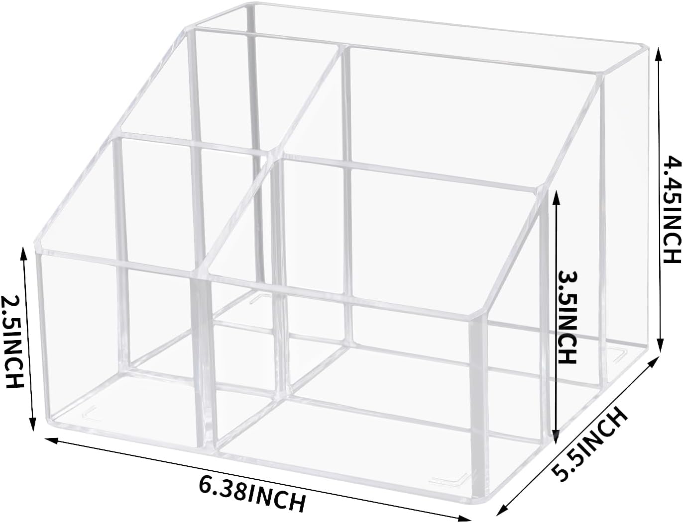 HSYMQ Acrylic Desk Organizers, Clear Pen Holder and Pencil Holder Display Stand for Office, School and Home