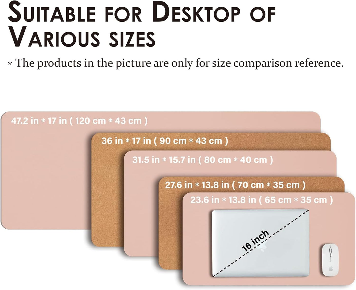 Cork Desk Mat - Dual-Sided Desk Pad for Office and Home - Desk Organization and Accessories - Ideal for Large Mouse Pad and Desk Mats on Top of Desks(Dark Green,90cmx 43cm)