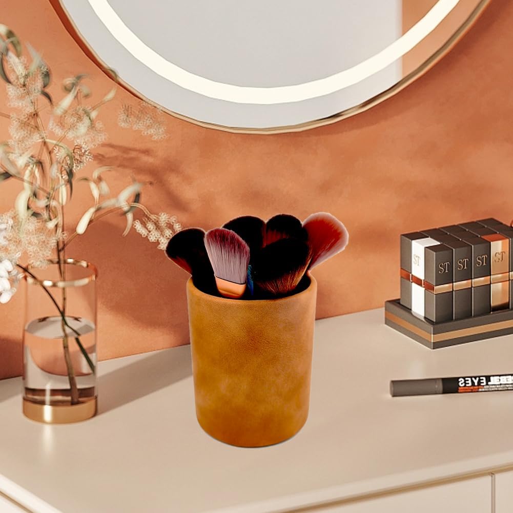 Pen Holder for Desk Pencil Organizer Cute Cup Holders Aesthetic (Black, 3.94" x3.15" x3.15")