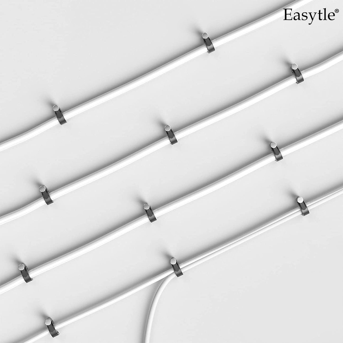 Easytle Plastic Cable Clamps Nail in Cable Clips 100 Pcs 10mm Cable Wire Clips Cable Tacks Coax Cable Clips Speaker Wire Clips Cable Nails for Cords Ethernet Cable Clips Black RG6 RG59 CAT6 RJ45
