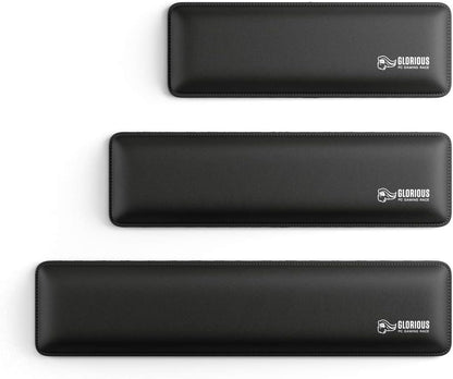 Glorious Wrist Pad/Rest - Compact - Black - Mechanical Keyboards, Stitched Edges, Ergonomic | 12x4 inches | 25mm/1in Thick (GWR-75) Compact (Black)