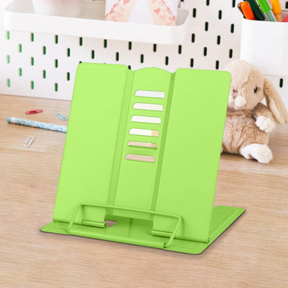 Honagu Small Book Stand Book Holder Metal Desk Stand for Reading Hands Free, Adjustable Cookbook Documents Holder, Portable for Music Books, Textbook, Recipe, Tablet, Ipad, Great Gifts (White)