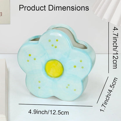 Pink Pencil Holder Pen Holder Office Desk Accessories Aesthetic Cute Flower Home Decor Makeup Brush Holder Vase Birthday Gifts for Women Vanity Toothbrush Holder Kawaii Kitchen Utensil Holder