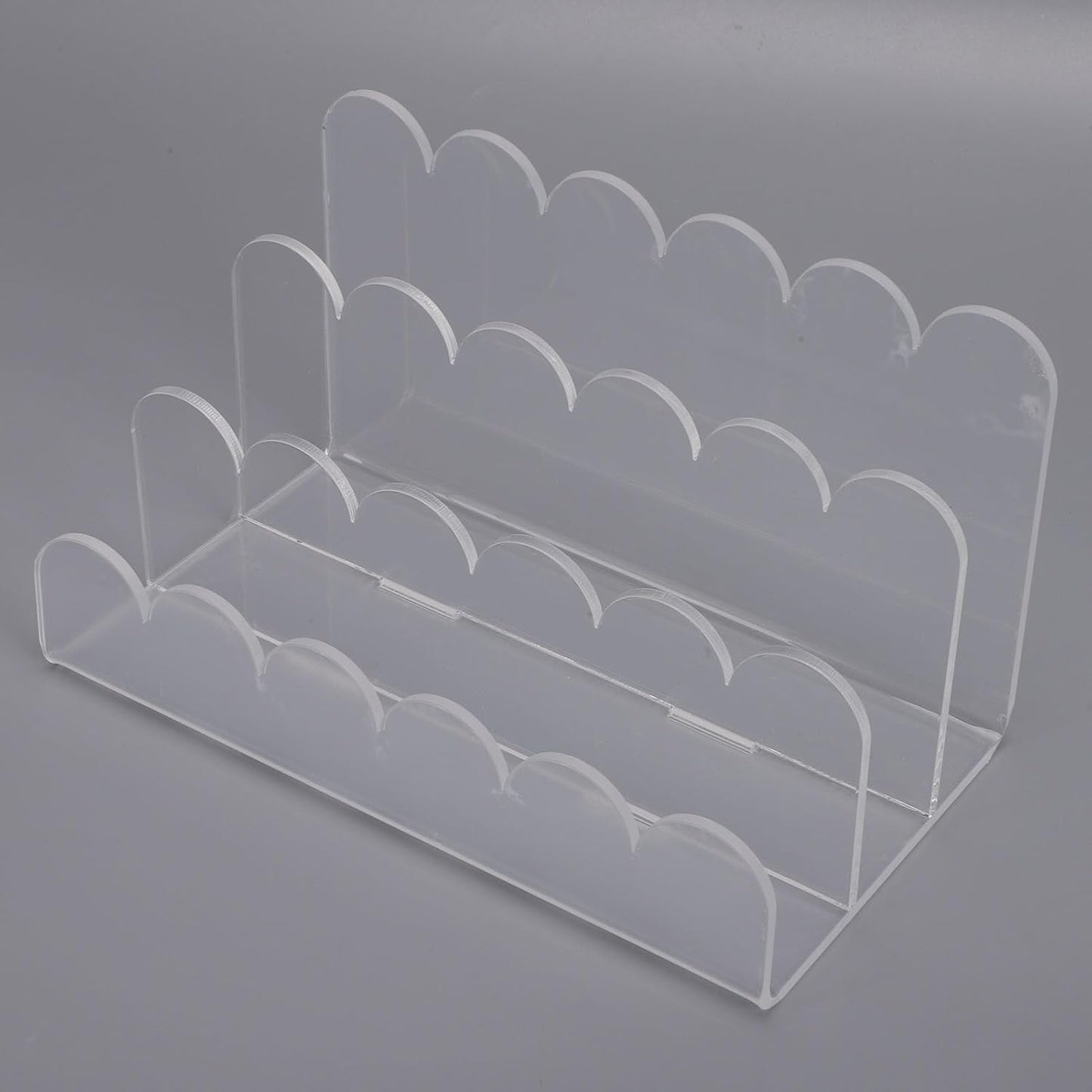 Generic Mail Organizer for Desk, 3 Compartment Acrylic Desktop File Sorter, Multifunctional Document Storage Clear Letter Tray Holder for Home Office Bills Envelopes Papers