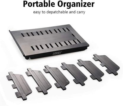 Adjustable Universal Multi Device Organizer Dock Stand Holder, Tablet Cell Phone Desktop Stand for iPhone Samsung Galaxy Google Nexus Kindle (Black)- No Charging Port