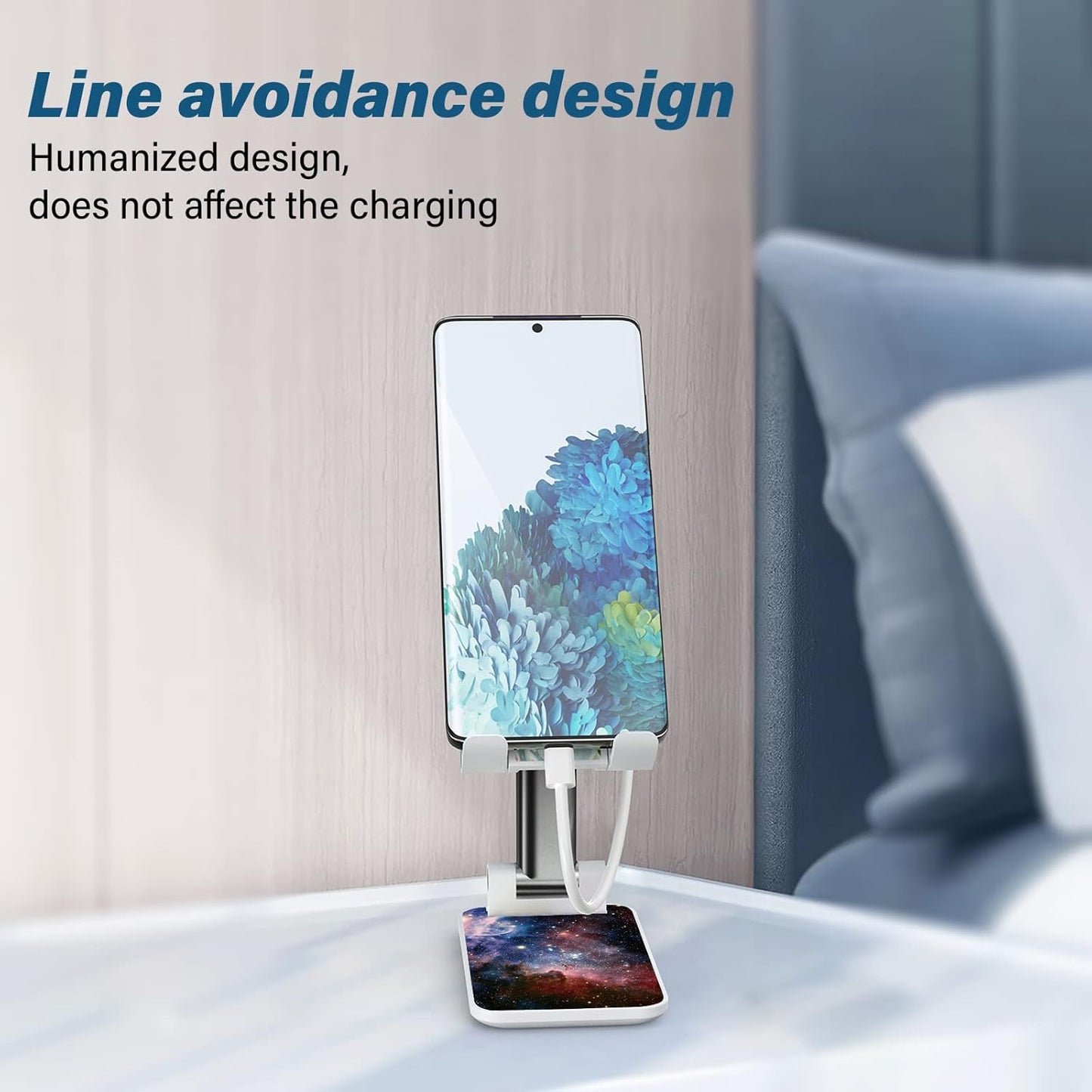 Desk Cell Phone Stand - Adjustable Angle-iPad Holder, Universal Compatible Phone Holder for Desk
