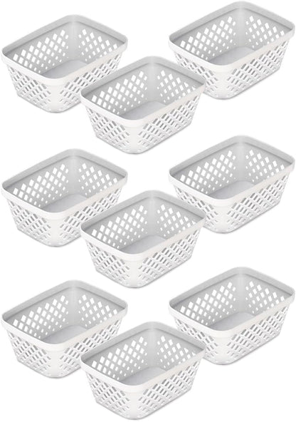 Glad Plastic Storage Basket Set - Multipurpose Drawer Trays, Kitchen Pantry Containers, and Bathroom Bins - 6 Pack Medium Organizers, Grey
