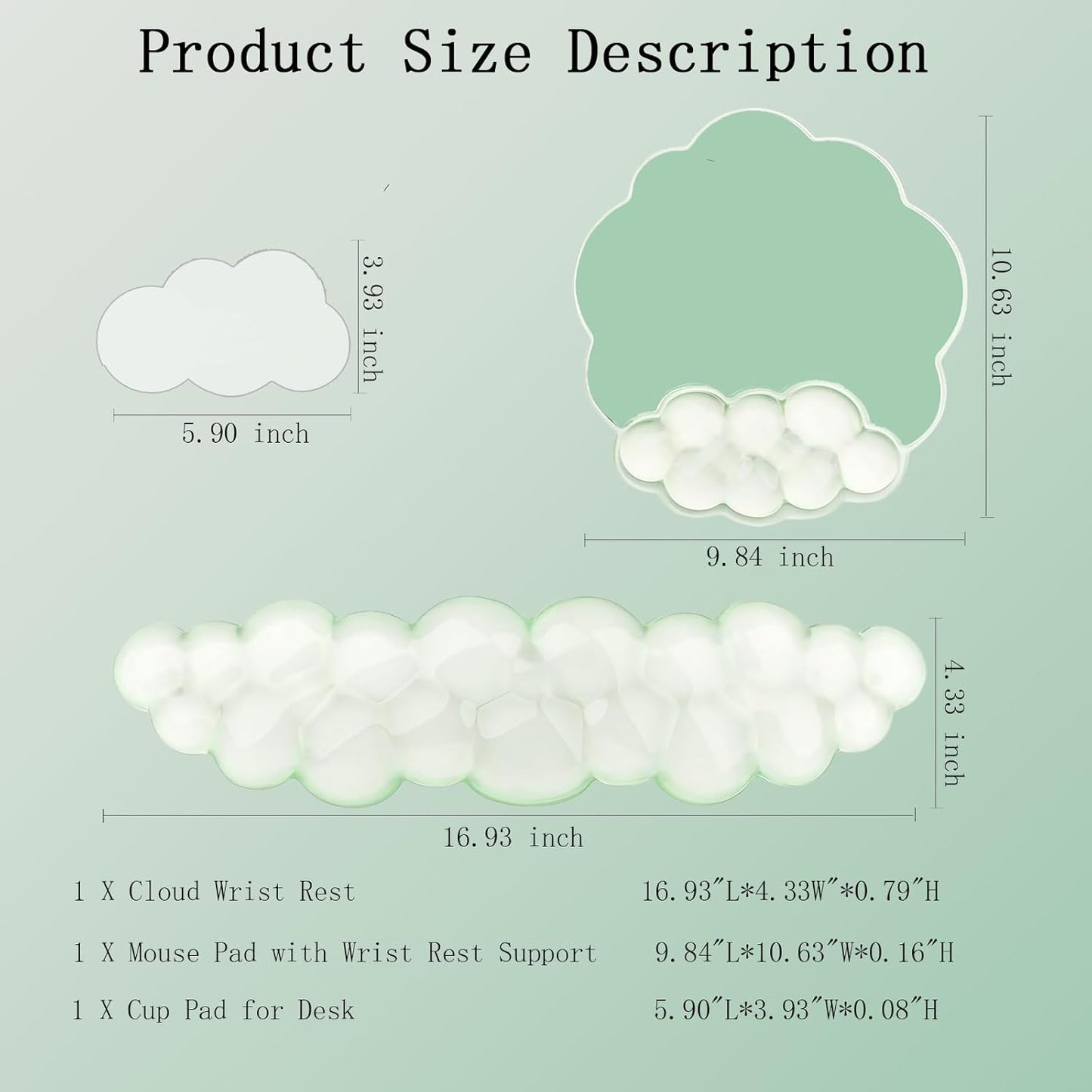 Cloud Wrist Rest Keyboard Pink Mouse Pad Set with Wrist Rest Ergonomic Wrist Pad Memory Foam Non-Slip Base Cute Gradient Wrist Support for Computer Laptop Gaming Home Office Relief Typing Pain