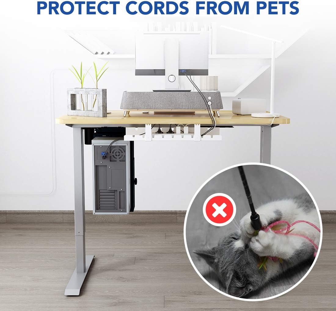 FLEXISPOT Under Desk Cable Management Tray, Metal Raceway Wires Cable Tidy Organizer, Office and Home Cable Tray Use for Standing Desk (Black)