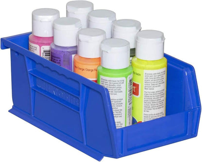 Akro-Mils 30220 AkroBins Plastic Storage Bins, Space-Saving Stackable Bins for Garage, Pantry, Craft Organization, 7" x 4" x 3", Yellow, 24-Pack