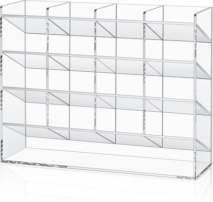 MotiMind Acrylic Pen Organizer Storage for 250 Markers Vertical Marker Organizer Acrylic Pen Display Holder for Office Desk Desktop Stationery Pencil Storage, Clear, 13 x 4 x 12.4 Inch