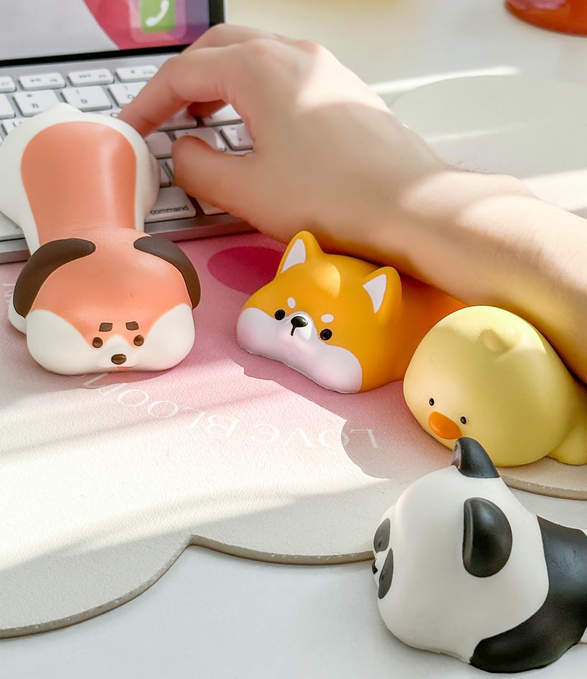 Cityhermit Cute Wrist Rest Support for Mouse Keyboard Computer Elbow Pad Arm Rest for Desk Ergonomic Kawaii Office Supplies Slow Rising PU Mouse Pad Cat