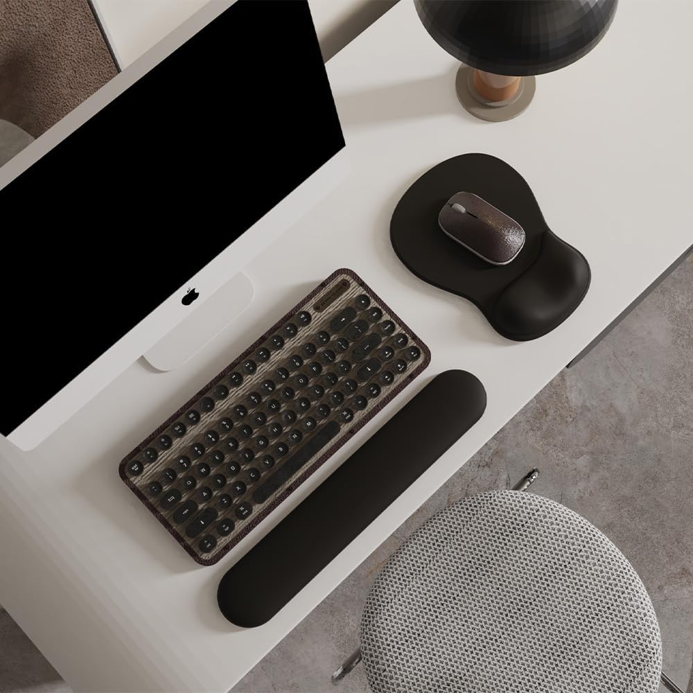 ErgoComfort Gel Wrist Rest Mouse Pad-Ergonomic Office Mousepad with Wrist Support-Non-Slip, Design Desk Accessories Mat for Home&Game Decor (09MochaSand Set)