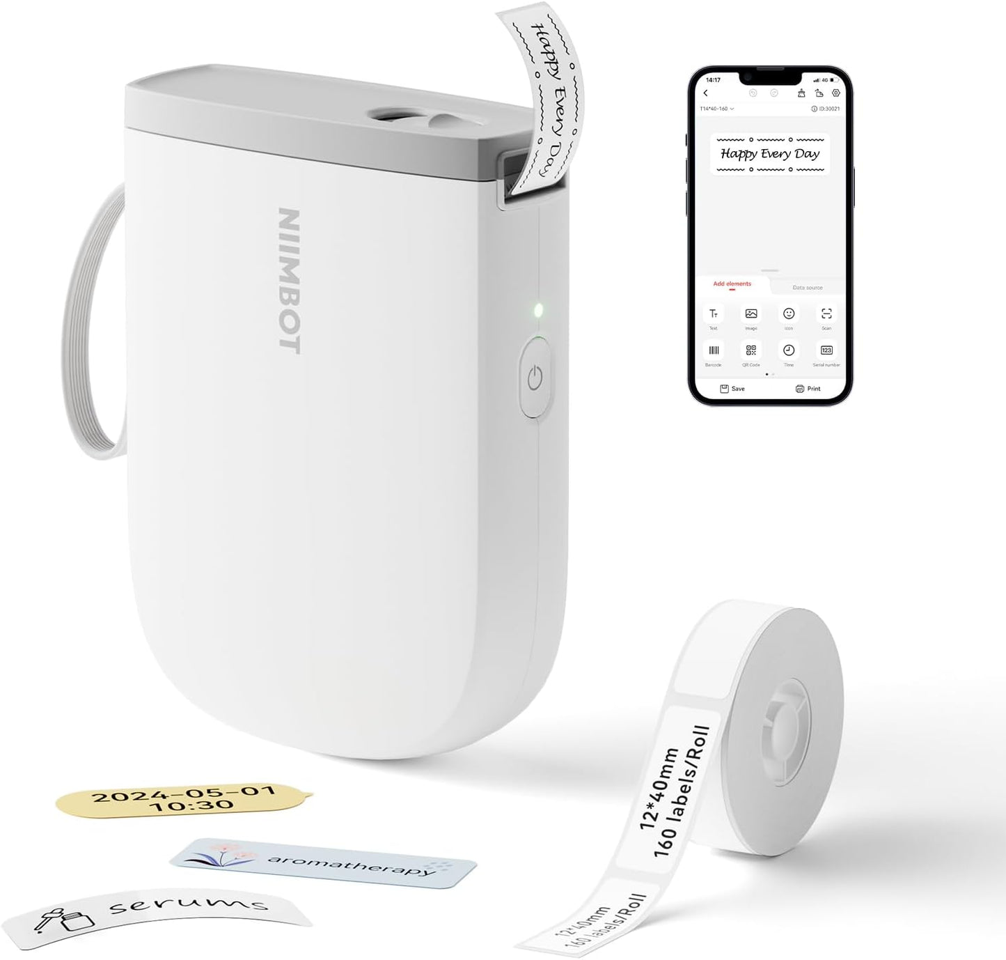 NIIMBOT D11 New Version Label Maker Machine with Tape,300DPI Bluetooth Label Printer, Portable Thermal Printer,Sticker Maker for Organizing Home Office School,Blue