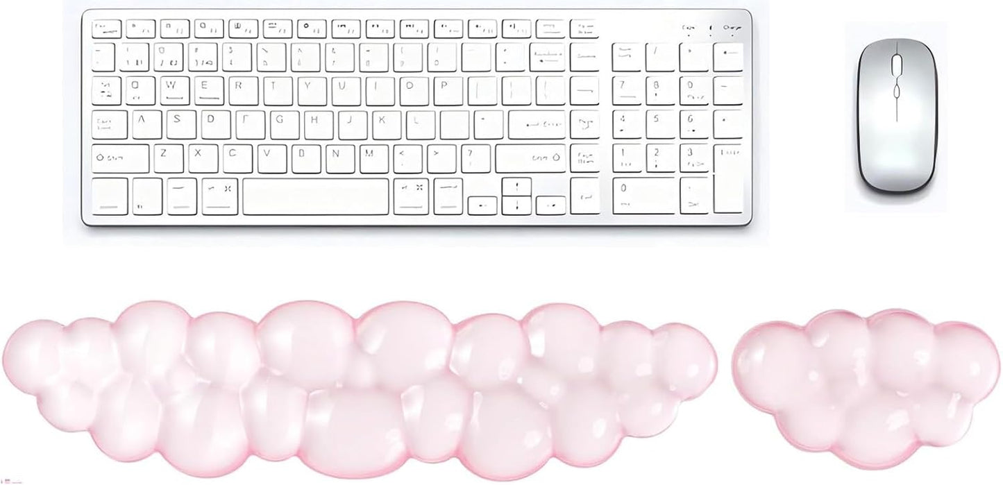 Clear Gel Wrist Rest for Keyboard, Keyboard Wrist Rest for Typing Pain Relief, Ergonomic Keyboard Arm Rest, Suitable for Office, Gaming, Computer, Laptop - Pink