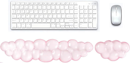 Clear Gel Wrist Rest for Keyboard, Keyboard Wrist Rest for Typing Pain Relief, Ergonomic Keyboard Arm Rest, Suitable for Office, Gaming, Computer, Laptop - Pink