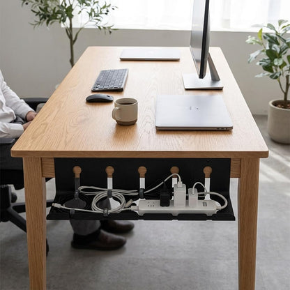 Cable Management Under Desk for Easy mounting Under-Table, Set of 2 - with 10X Cable Ties, Desk Organizer for Office/Home Office Table Thoughtful Cable Tray Holder