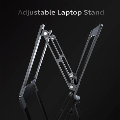 Laptop Stand for Desk - Adjustable Laptop Holder, Portable Laptop Riser with Multi-Angle Height Adjustable Computer Stand for MacBook Air/Pro and More Notebooks 10-17.3" - Grey