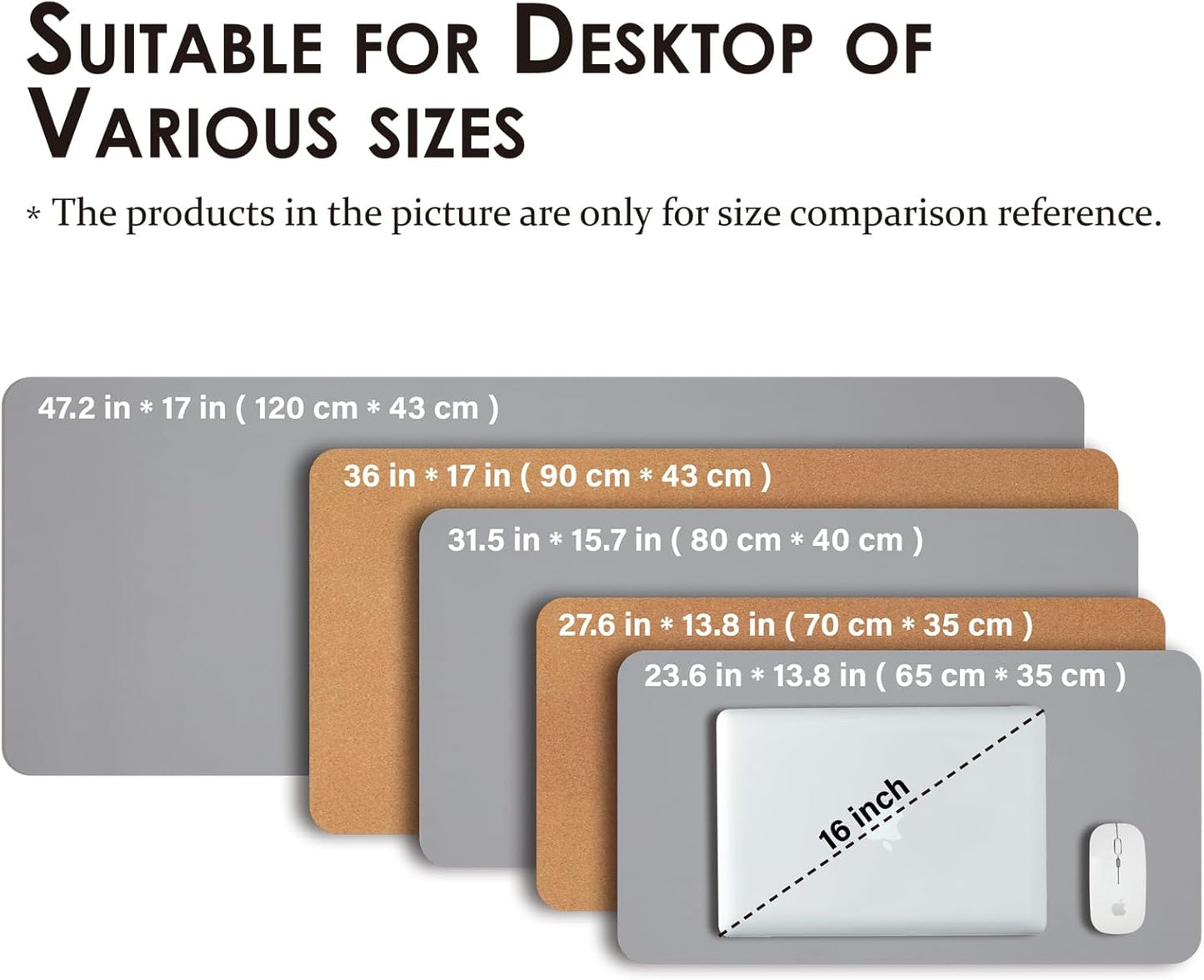 Cork Desk Mat - Dual-Sided Desk Pad for Office and Home - Desk Organization and Accessories - Ideal for Large Mouse Pad and Desk Mats on Top of Desks(Dark Green,90cmx 43cm)