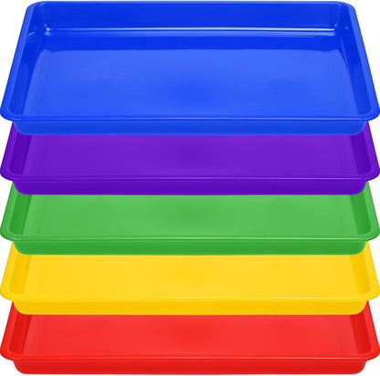 Hoteam 10 Pcs Flat Storage Organizer Tray Bin Paper Tray for Classroom Plastic Stackable File Organizer for School Office Teacher Book Organization(Clear,13.78 x 9.84 x 3.15 Inch)